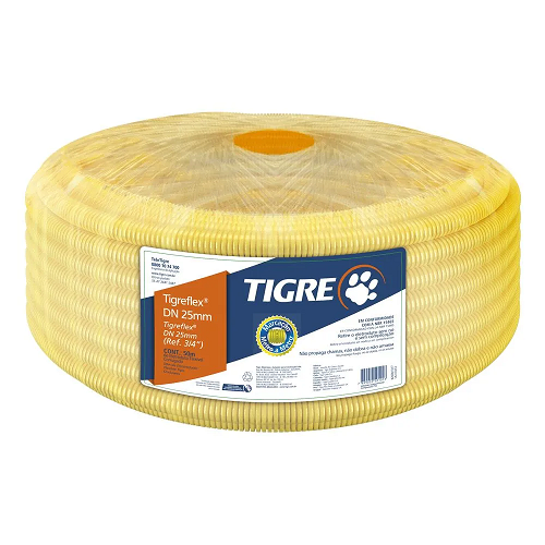 Conduíte Corrugado Amarelo de 25mm TigreFlex (M')